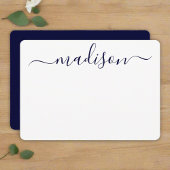 Individuelle Name Stylish Blue Typografy Calligrap Mitteilungskarte
