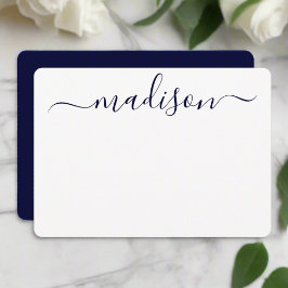 Individuelle Name Stylish Blue Typografy Calligrap Mitteilungskarte