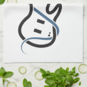 Individuelle Name Stylisierte Gitarre Geschirrtuch (Gefaltet)