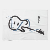 Individuelle Name Stylisierte Gitarre Geschirrtuch (Horizontal)