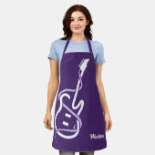 Individuelle Name Stylisierte Gitarre Schürze (Getragen)