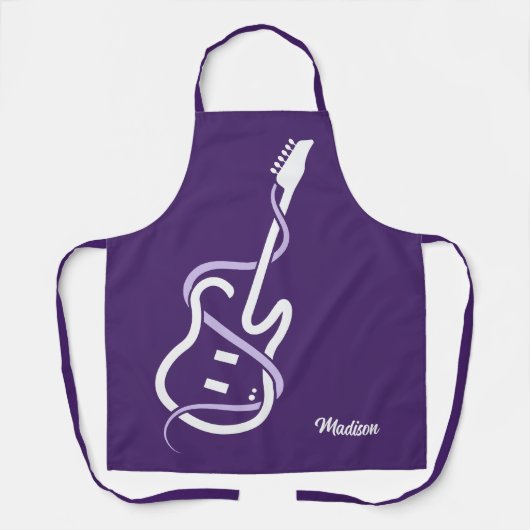 Individuelle Name Stylisierte Gitarre Schürze (Vorderseite)