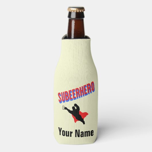 Individuelle Name Subeerhero Bierflasche Cooler Flaschenkühler (Flaschenvorderseite)