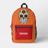 Individuelle Name Sugar Skull Bedruckter Rucksack (Vorderseite)