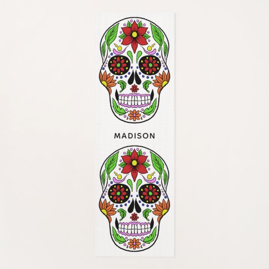 Individuelle Name Sugar Skull Yogamatte (Vorderseite)