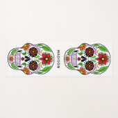 Individuelle Name Sugar Skull Yogamatte (Vorderseite (Horizontal))
