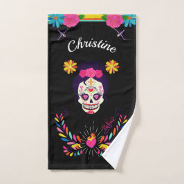 Individuelle Name Sugarskull Tag der Toten auf sch Handtuch