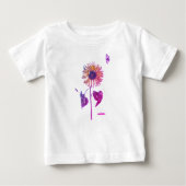 INDIVIDUELLE NAME SUNFLOWER BABY T - Shirt FÜR MÄD (Vorderseite)