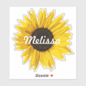 Individuelle Name Sunflower Notebook Aufkleber (Blatt)