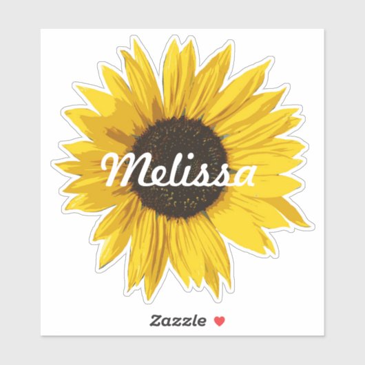 Individuelle Name Sunflower Notebook Aufkleber (Blatt)