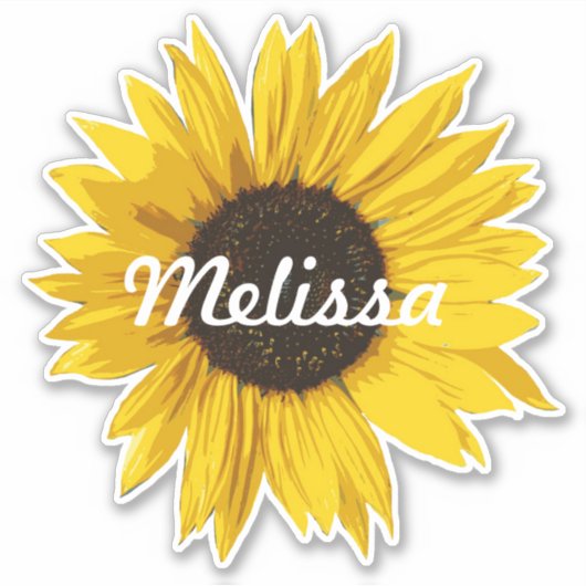 Individuelle Name Sunflower Notebook Aufkleber (Vorderseite)