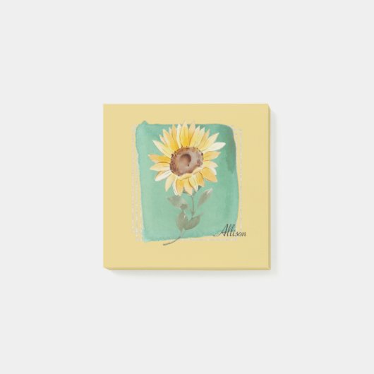 Individuelle Name Sunflower Post It Notes Post-it Klebezettel (Vorderseite)