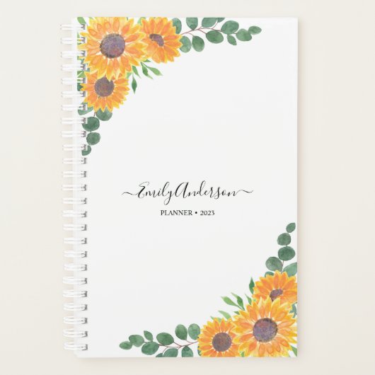 Individuelle Name Sunflowers Eukalyptus 2023 Plane Planer (Vorderseite)