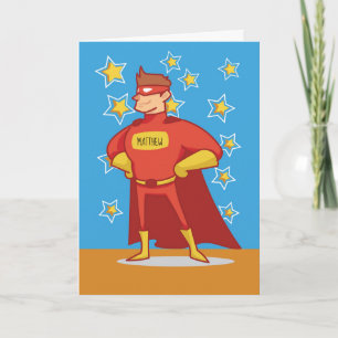 Individuelle Name Superhero am Vatertag Karte
