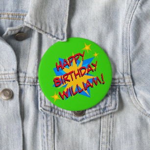 Individuelle Name Superhero Birthday Party Button