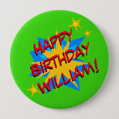 Individuelle Name Superhero Birthday Party Button (Vorderseite)