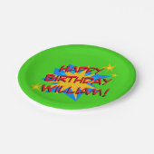 Individuelle Name Superhero Birthday Party Teller (Schrägansicht)