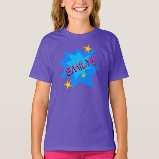 Individuelle Name Superhero Girl's T-Shirt (Vorderseite)