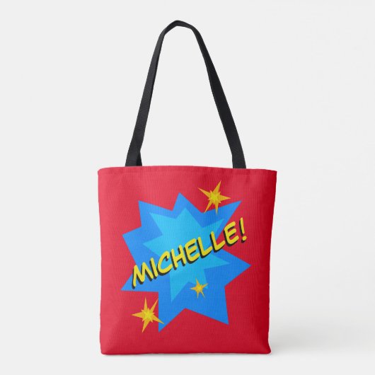 Individuelle Name Superhero Tasche (Rückseite)