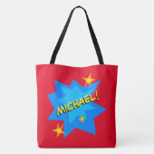 Individuelle Name Superhero Tasche (Rückseite)