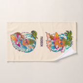 Individuelle Name Surfen Ananas Badhandtuch Set (Handtuch)