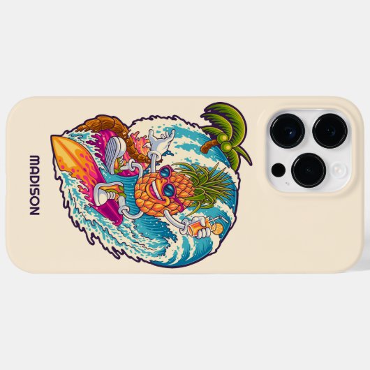 Individuelle Name Surfen Ananas Case-Mate iPhone Hülle (Rückseite (Horizontal))