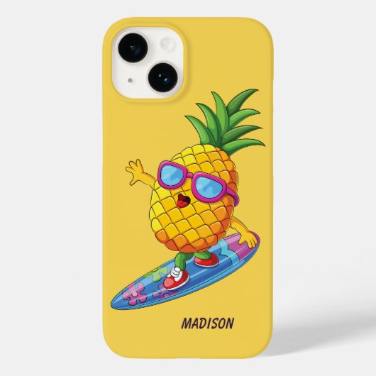Individuelle Name Surfen Ananas Case-Mate iPhone Hülle (Rückseite)