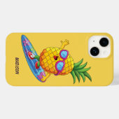 Individuelle Name Surfen Ananas Case-Mate iPhone Hülle (Rückseite (Horizontal))