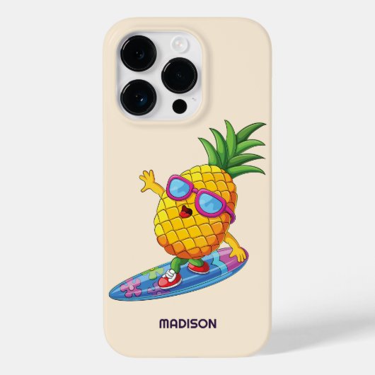 Individuelle Name Surfen Ananas Case-Mate iPhone Hülle (Rückseite)