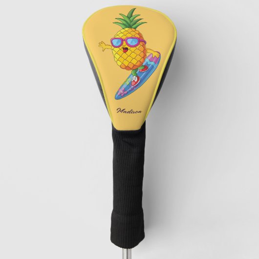 Individuelle Name Surfen Ananas Golf Headcover (Vorderseite)