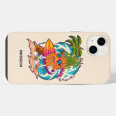 Individuelle Name Surfen Ananas iPhone Hülle (Rückseite (Horizontal))