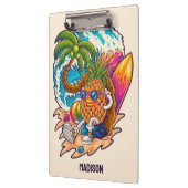 Individuelle Name Surfen Ananas Klemmbrett (Links)
