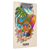 Individuelle Name Surfen Ananas Klemmbrett (Rechts)
