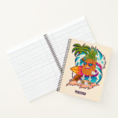Individuelle Name Surfen Ananas Notizblock (Innenseite)