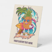 Individuelle Name Surfen Ananas Sockelschild (Vorderseite)