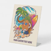 Individuelle Name Surfen Ananas Sockelschild (Vorderseite)
