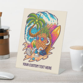 Individuelle Name Surfen Ananas Sockelschild