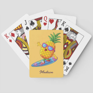 Individuelle Name Surfen Ananas Spielkarten