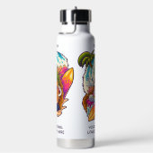Individuelle Name Surfen Ananas Trinkflasche (rechts)