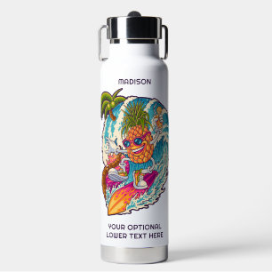 Individuelle Name Surfen Ananas Trinkflasche