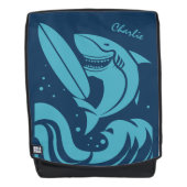 Individuelle Name Surfer Shark Rucksack (Vorderseite)
