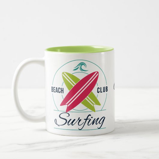 Individuelle Name Surfer Tasse (Links)
