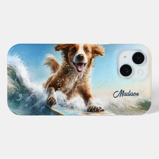 Individuelle Name Surfhund Case-Mate iPhone Hülle (Rückseite (Horizontal))