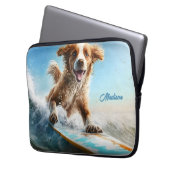 Individuelle Name Surfhund Laptopschutzhülle (Vorderseite Links)