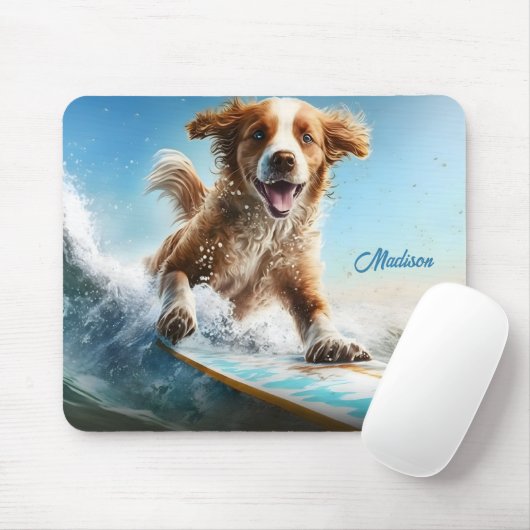Individuelle Name Surfhund Mousepad (Mit Mouse)