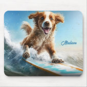 Individuelle Name Surfhund Mousepad (Vorne)
