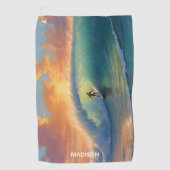 Individuelle Name Surfing Golfhandtuch (Vorderseite)