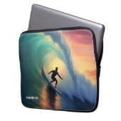 Individuelle Name Surfing Laptopschutzhülle (Vorderseite Links)