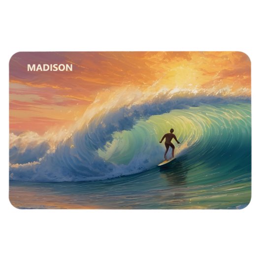 Individuelle Name Surfing Magnet (Horizontal)