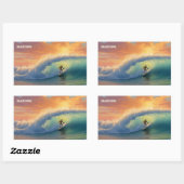 Individuelle Name Surfing Rechteckiger Aufkleber (Blatt)